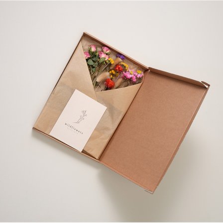 Blombrev-Blommor-Mixade-Färger-Flowerbox-Letterbox-Torkat-Skicka-Presenter